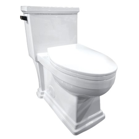 Kingston Brass VTC1991 Victorian One-Piece 1.28 GPF Single Flush Elongated Toilet, Wht VTC1991